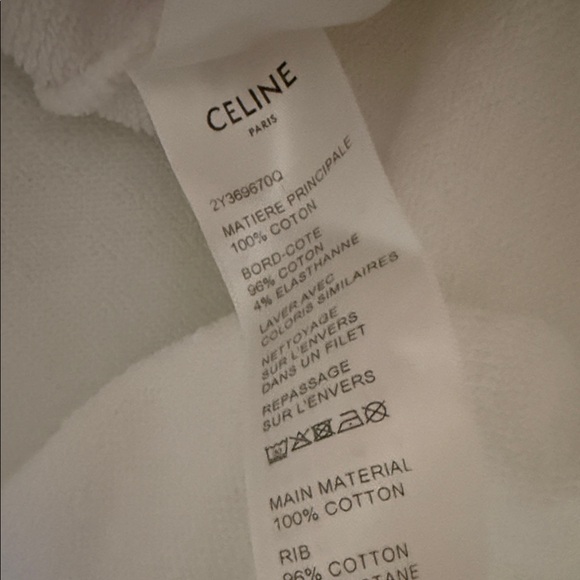 Celine White Hoodie with Black Logo (Men’s L) - Picture 9 of 10